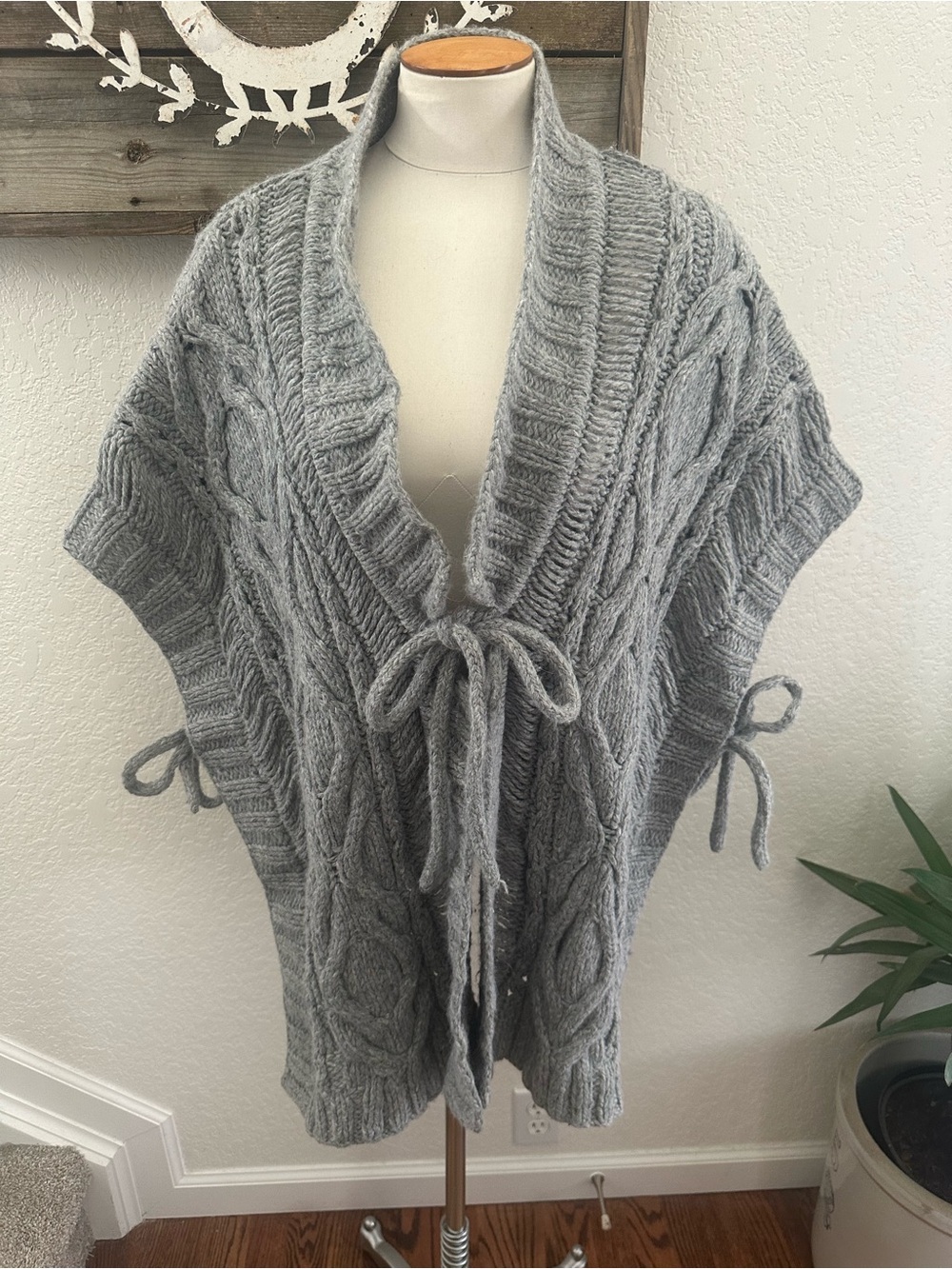 Anthropologie Sleeping on Snow gray wool blend cardigan sweater One Size NWOT